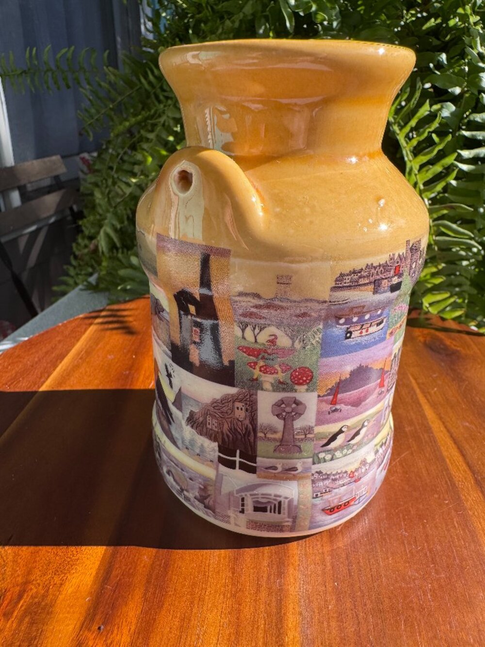 Vintage Presingoll Pottery Cornwall Milk Churn Vase Highlands Landscape